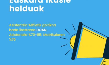 Foto noticia - Irailaren 1ean hasiko da euskara ikasleen diru-laguntza deialdian dokumentazioa aurkezteko epea